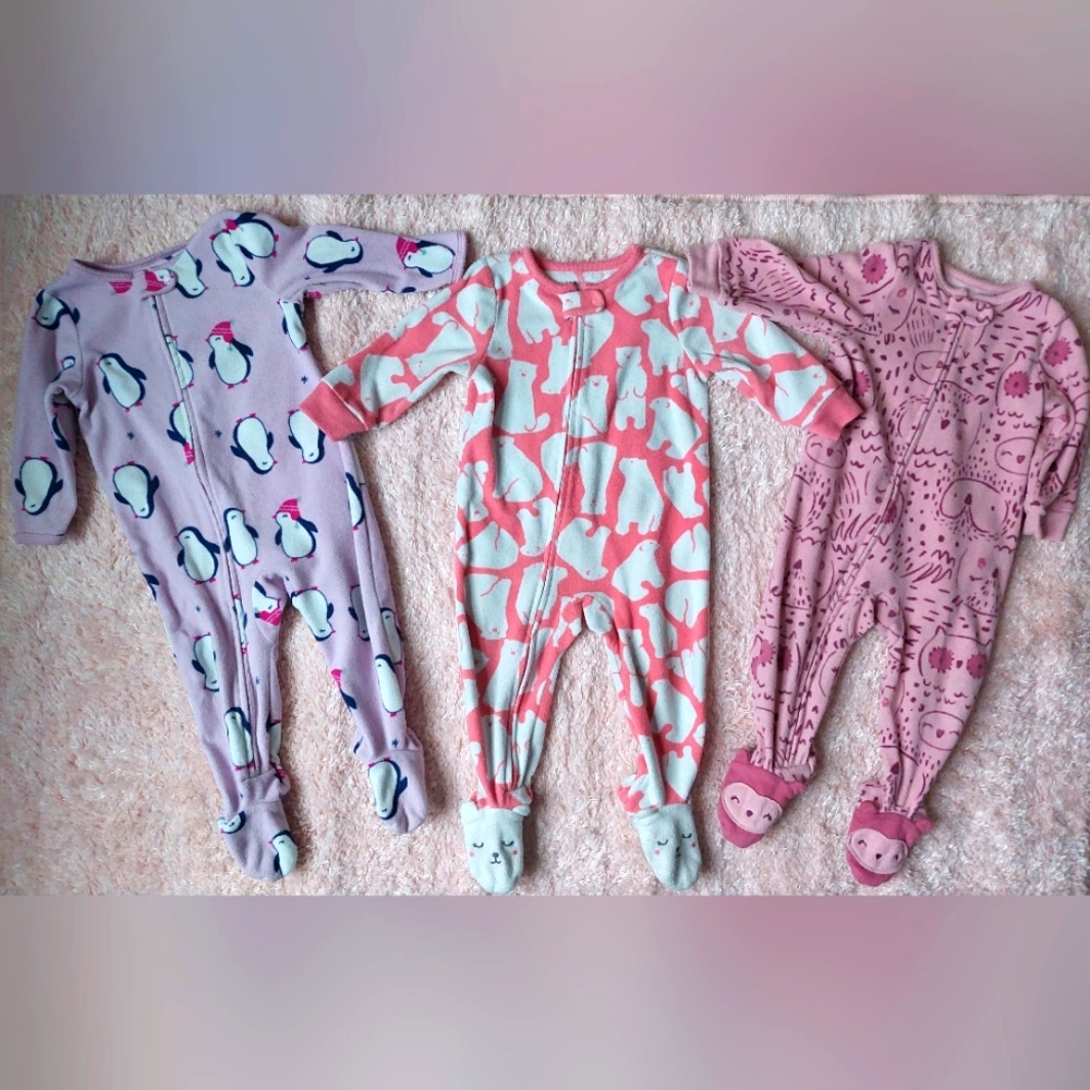 Carter's Girls Microfleece Footed Pajamas